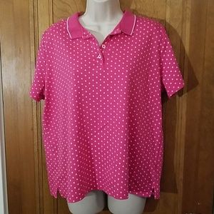 Lands' End hot pink polo top, XL